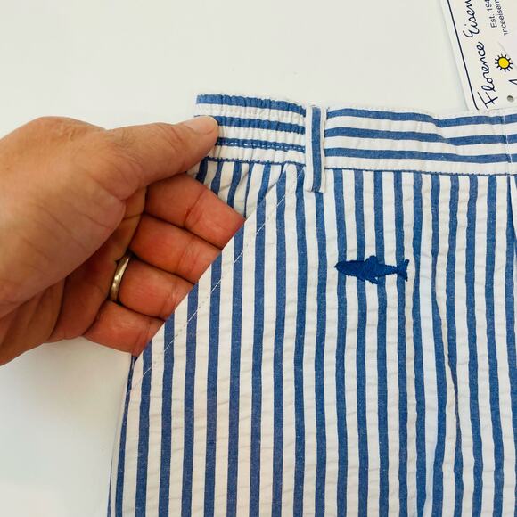 NWT Florence Eiseman Size 5 Seersucker Short With Embroidered Shark - Picture 3 of 5